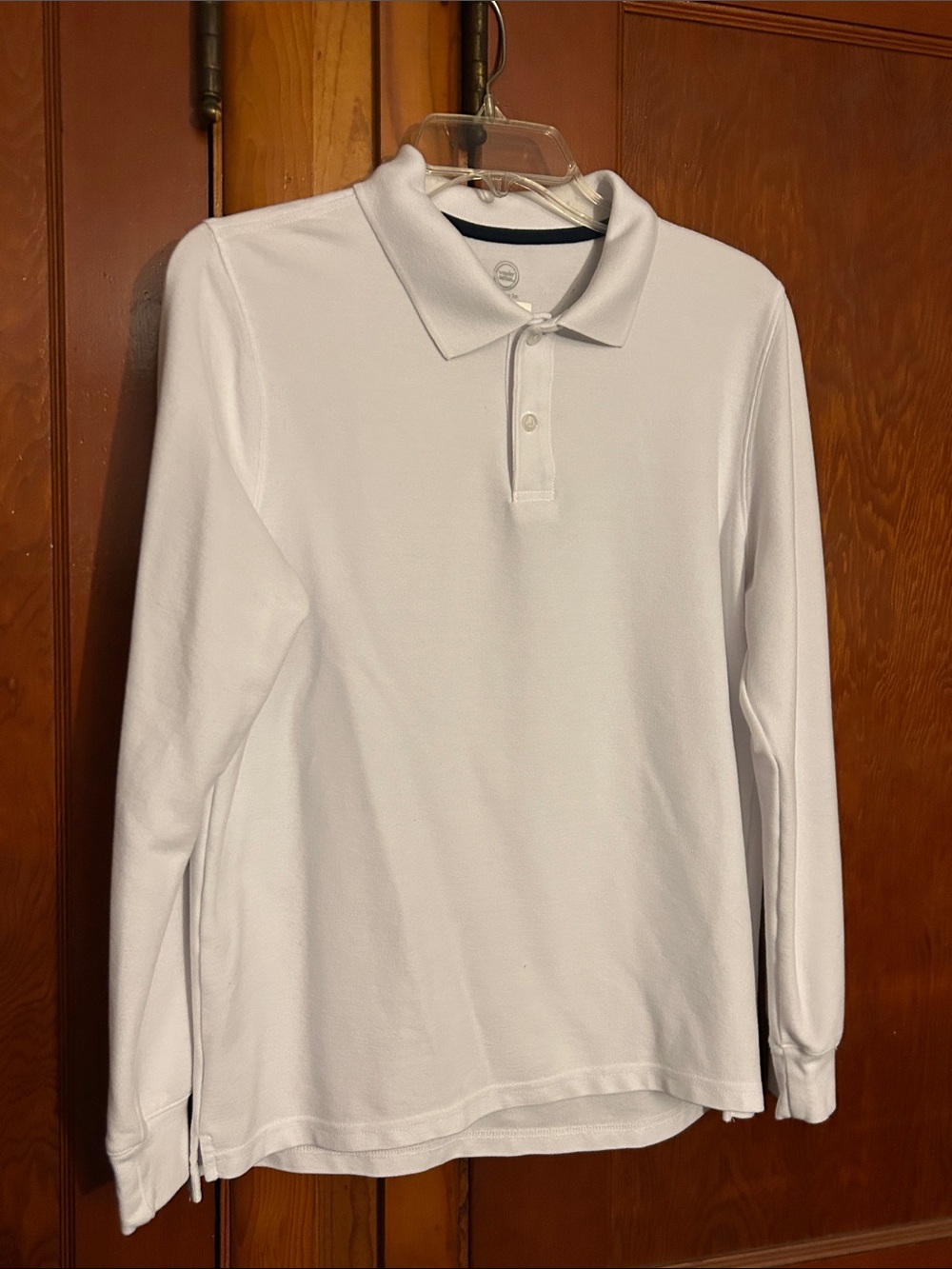 White Long-Sleeve Polo Shirt - wonder nation